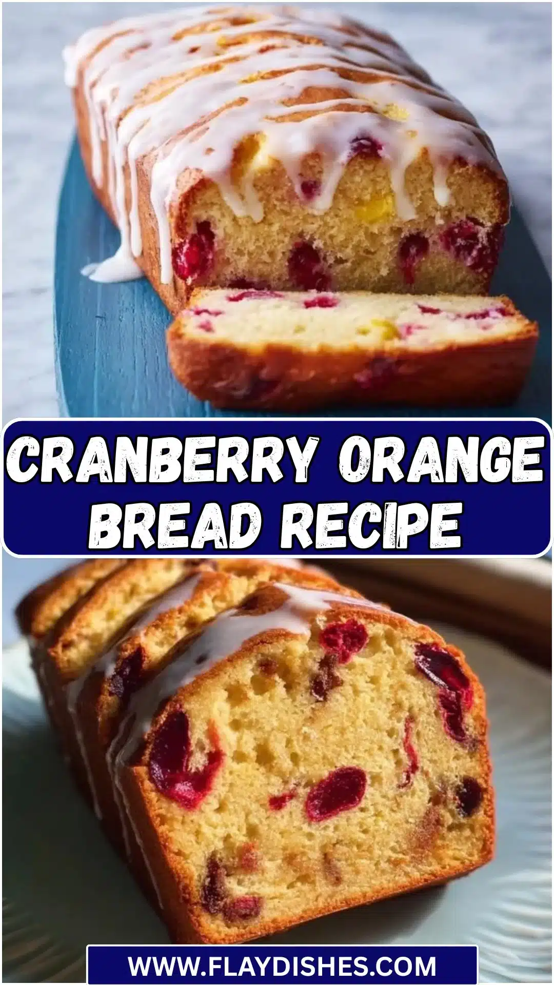 Cranberry Orange Bread 3 Loaf of freshly baked Cranberry Orange Bread with orange zest and cranberries