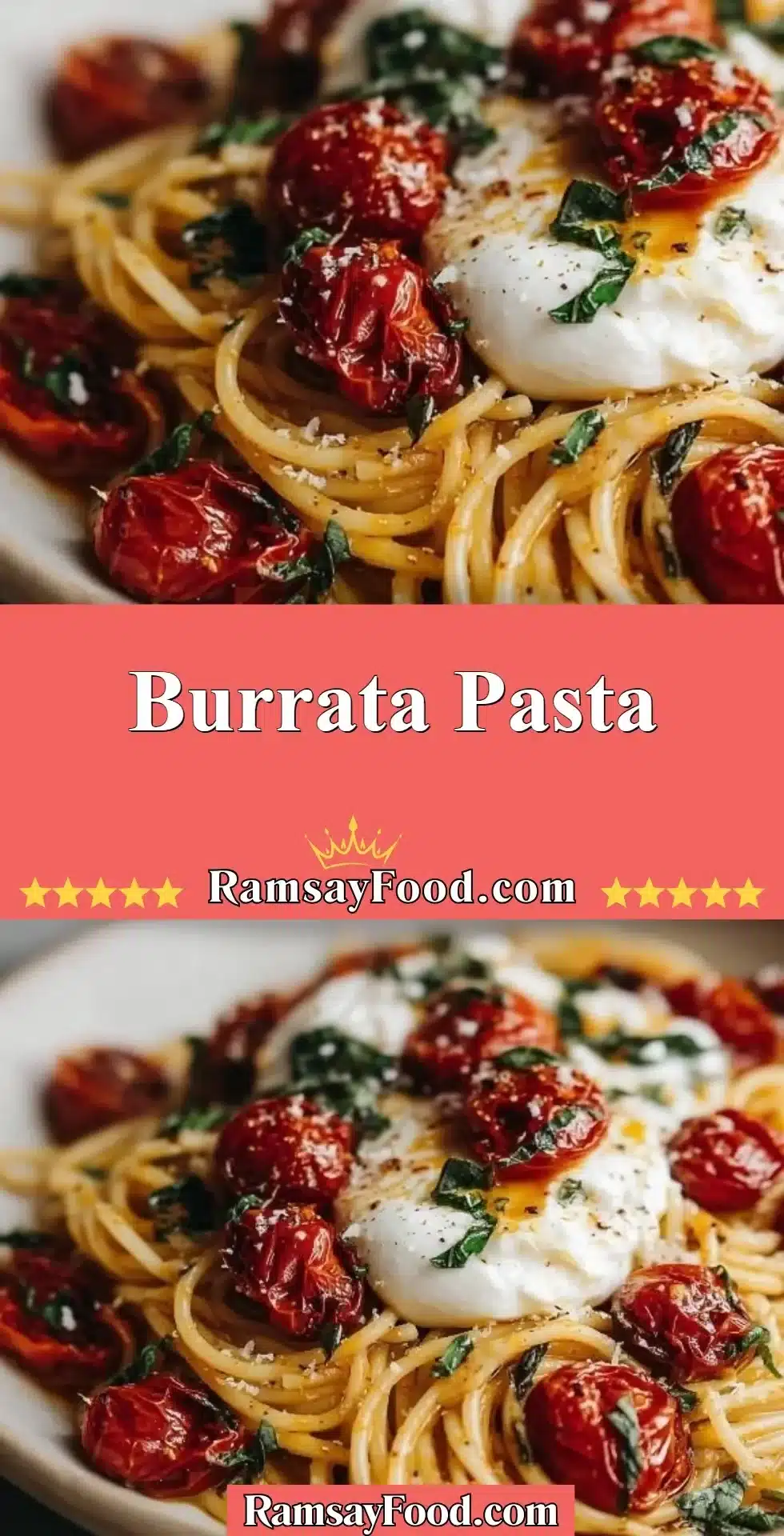 Burrata Pasta 2 Creamy burrata pasta served with fresh herbs and cherry tomatoes