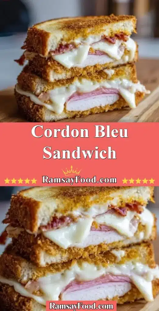 Delicious Cordon Bleu Sandwich with crispy chicken, ham, and melted cheese
