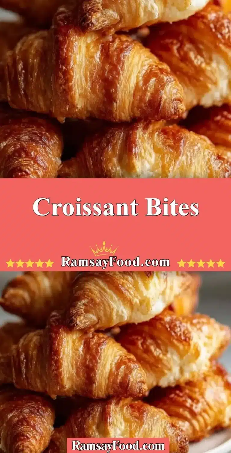 Plate of flaky and buttery croissant bites for a delightful snack