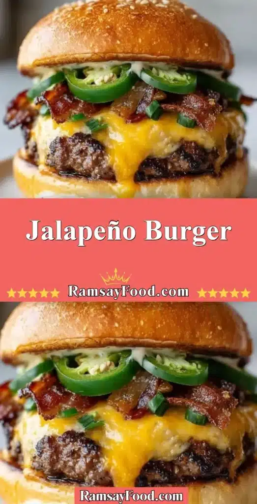 Delicious Jalapeño Burger with fresh ingredients and spicy jalapeños