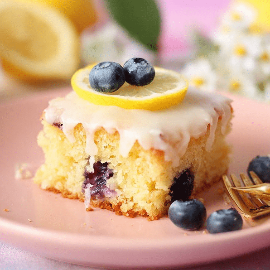 Lemon Blueberry Sheet Cake 2 Delicious Lemon Blueberry Sheet Cake topped with fresh blueberries and lemon zest