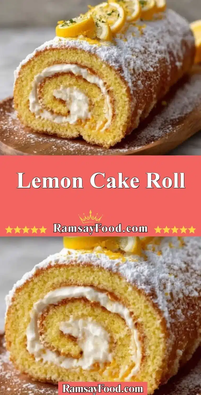 Lemon Cake Roll 6 A delicious lemon cake roll filled with creamy lemon frosting and garnished with zest