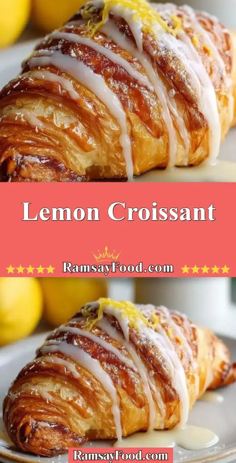 Lemon Croissant 5 Freshly baked lemon croissant with citrus glaze on a wooden table