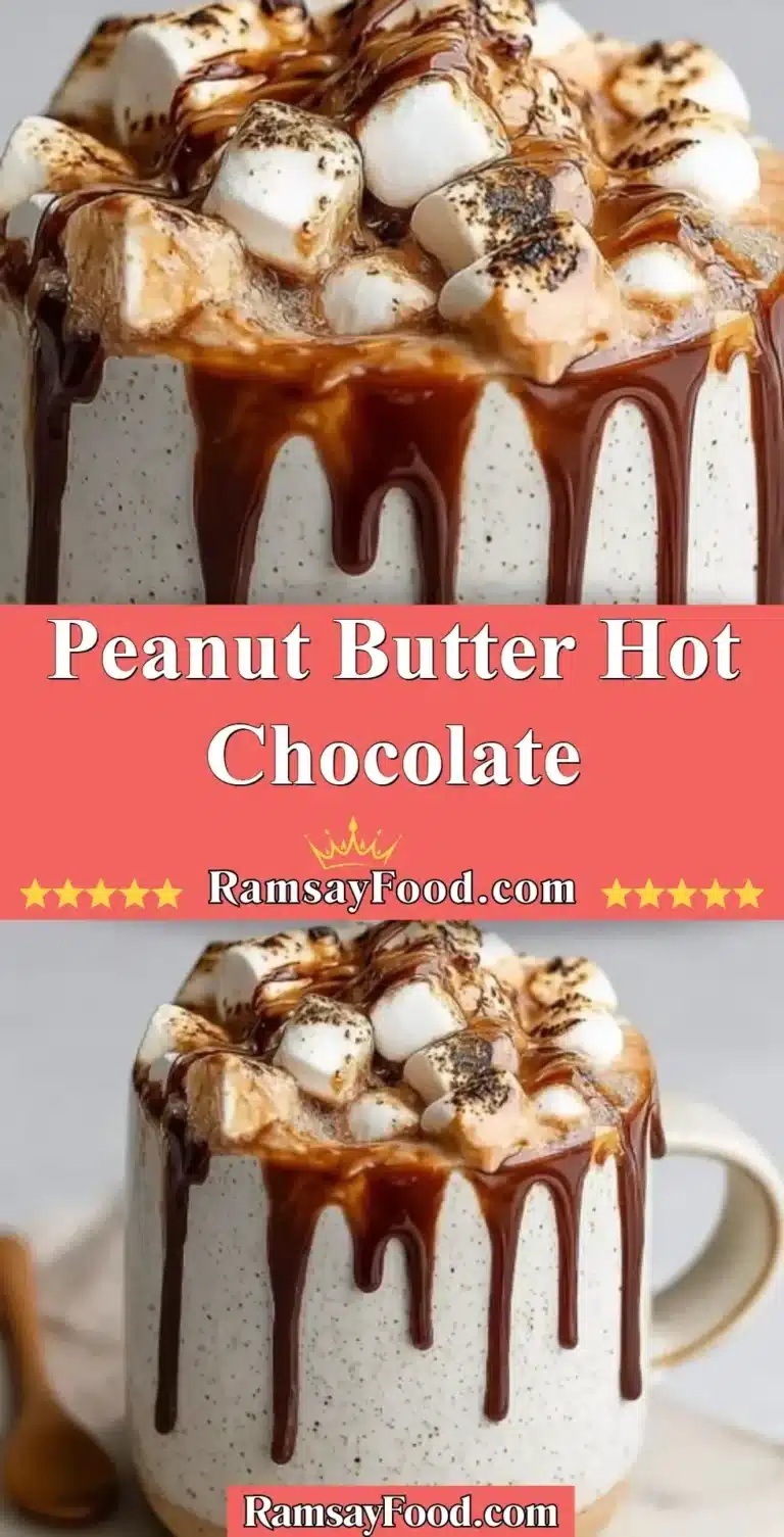 Peanut Butter Hot Chocolate 6 A warm cup of delicious Peanut Butter Hot Chocolate topped with whipped cream and chocolate shavings.