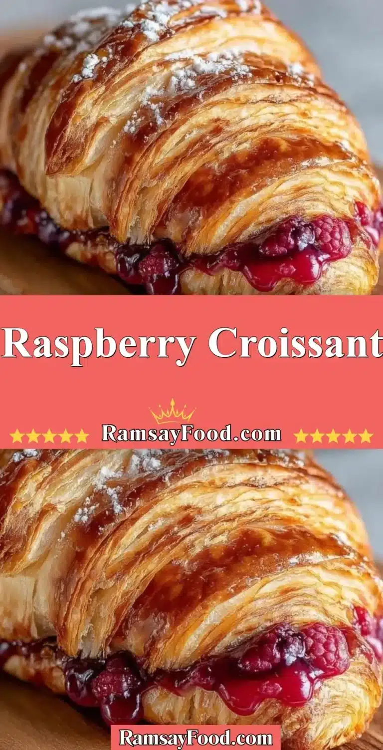 Raspberry Croissant 7 Delicious raspberry croissant with fresh raspberries and flaky pastry