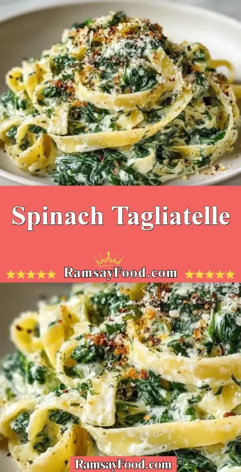 Homemade Spinach Tagliatelle served with delicious sauce