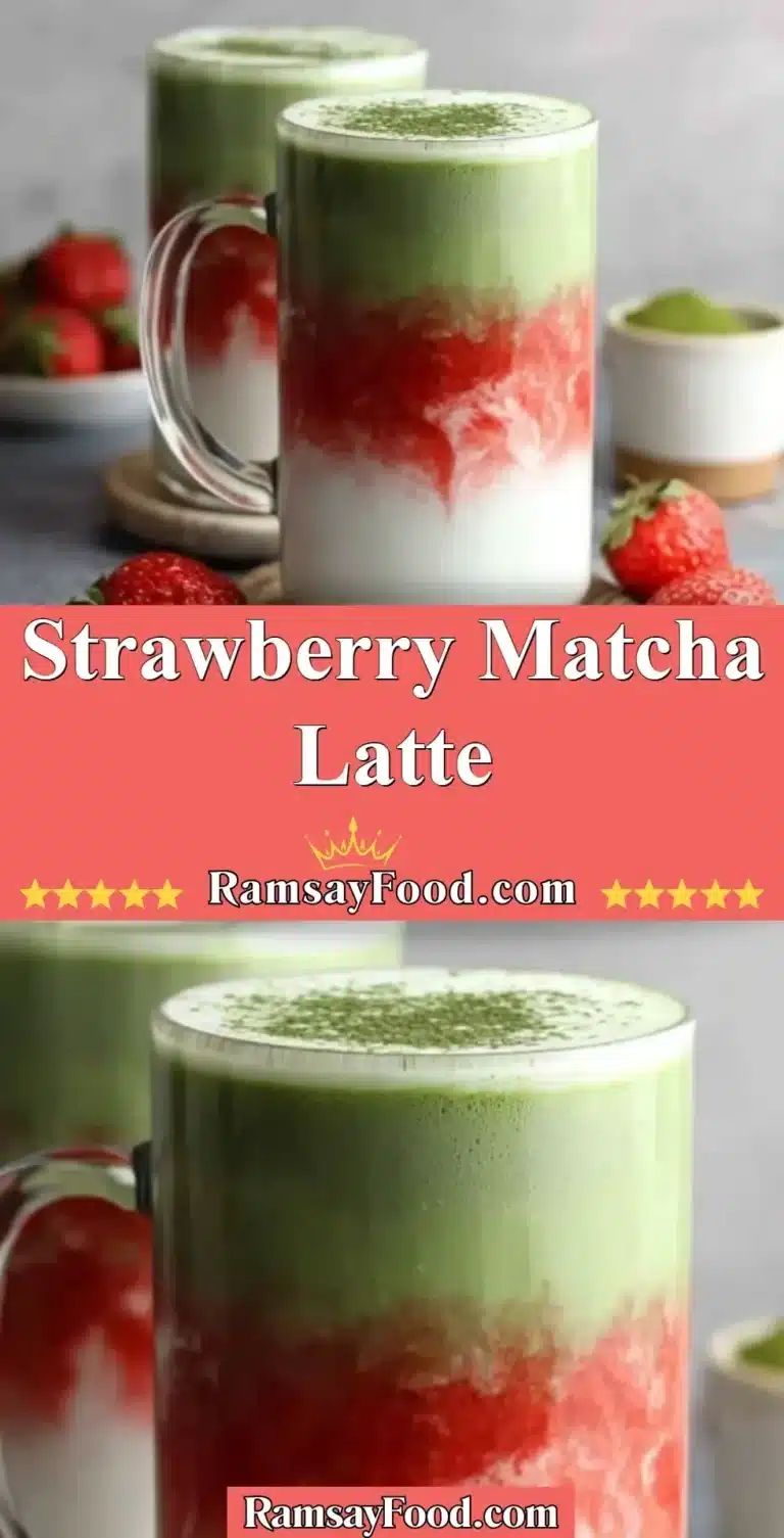 Strawberry Matcha Latte 6 Refreshing Strawberry Matcha Latte with vibrant colors and fresh ingredients