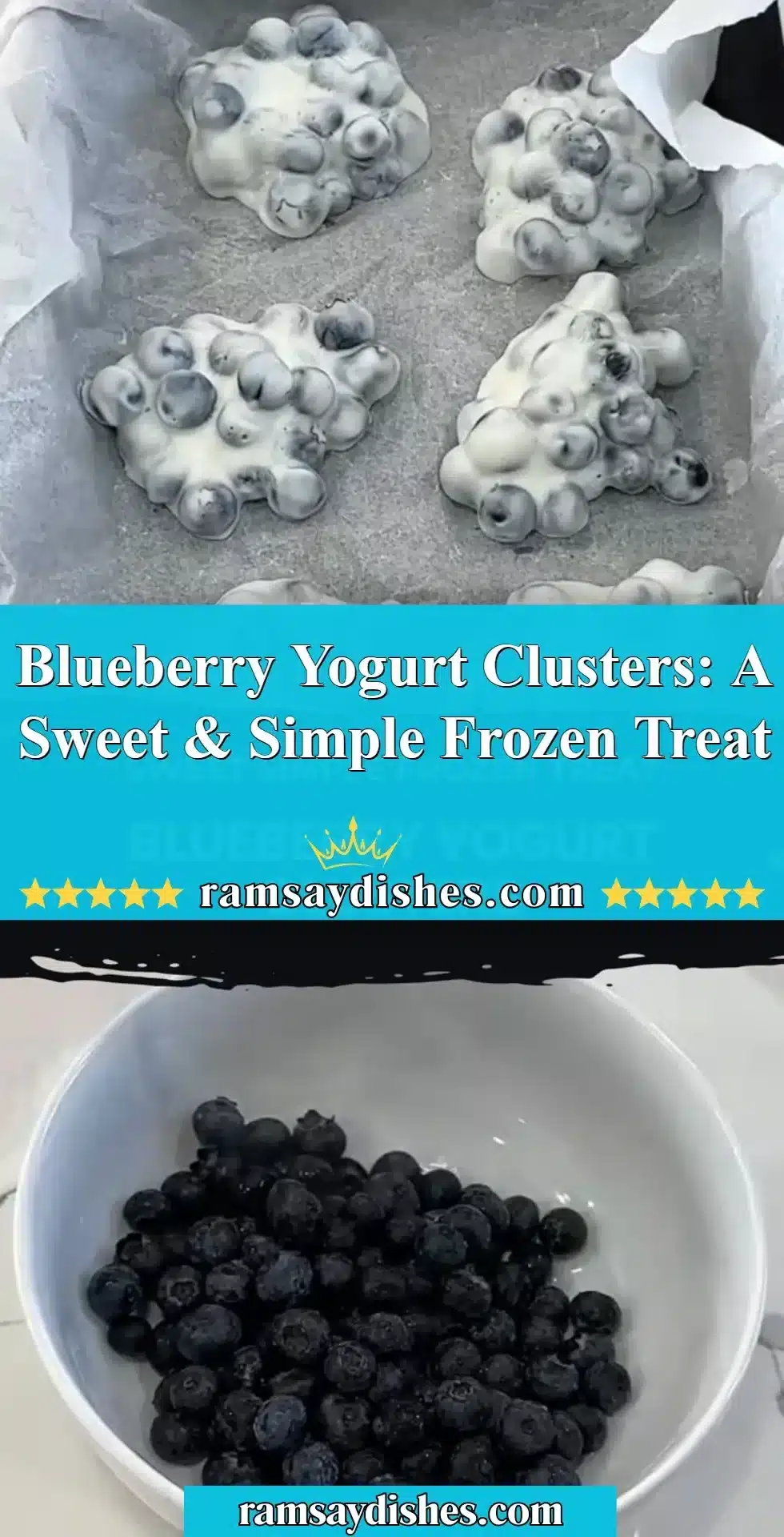 Delicious blueberry yogurt clusters as a sweet frozen treat