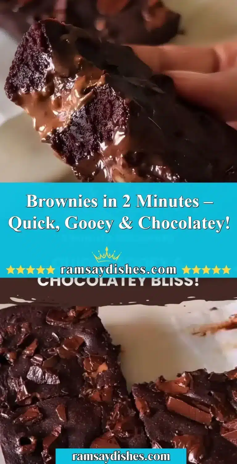 Quick and gooey chocolate brownies made in 2 minutes.