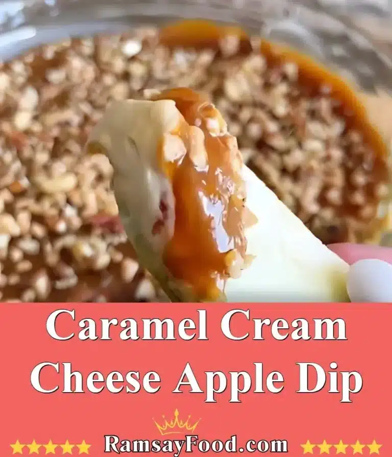 Caramel Cream Cheese Apple Dip 4 Delicious caramel cream cheese apple dip served with fresh apple slices