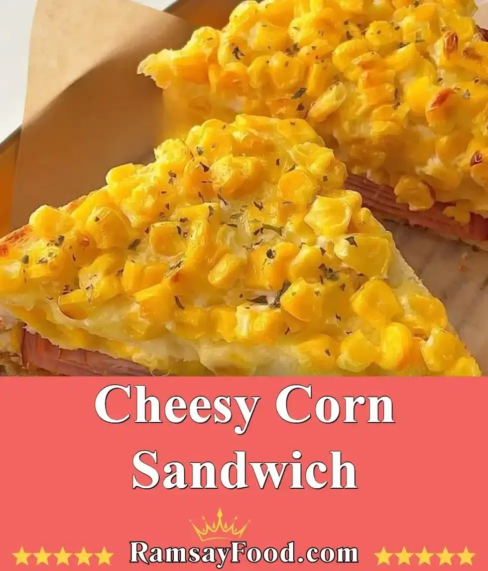 Cheesy corn sandwich served with fresh ingredients and melted cheese