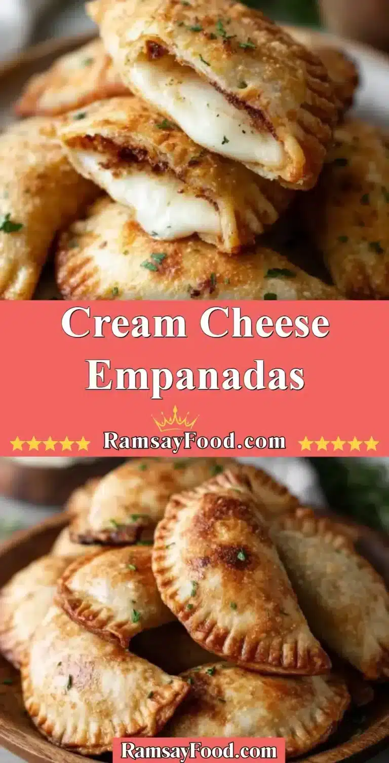 Cream Cheese Empanadas 6 Delicious cream cheese empanadas with flaky pastry, perfect for snacks.