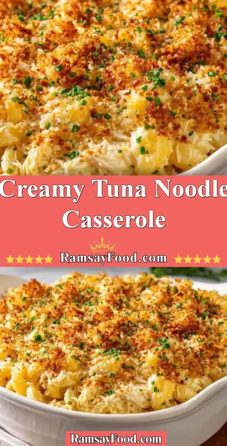 Creamy Tuna Noodle Casserole 7 Creamy tuna noodle casserole baked with pasta and a rich sauce