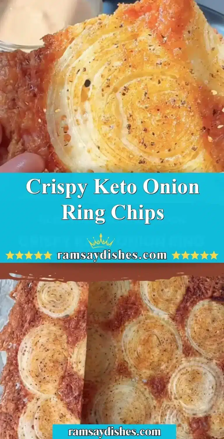 Crispy keto onion ring chips served as a low-carb snack.