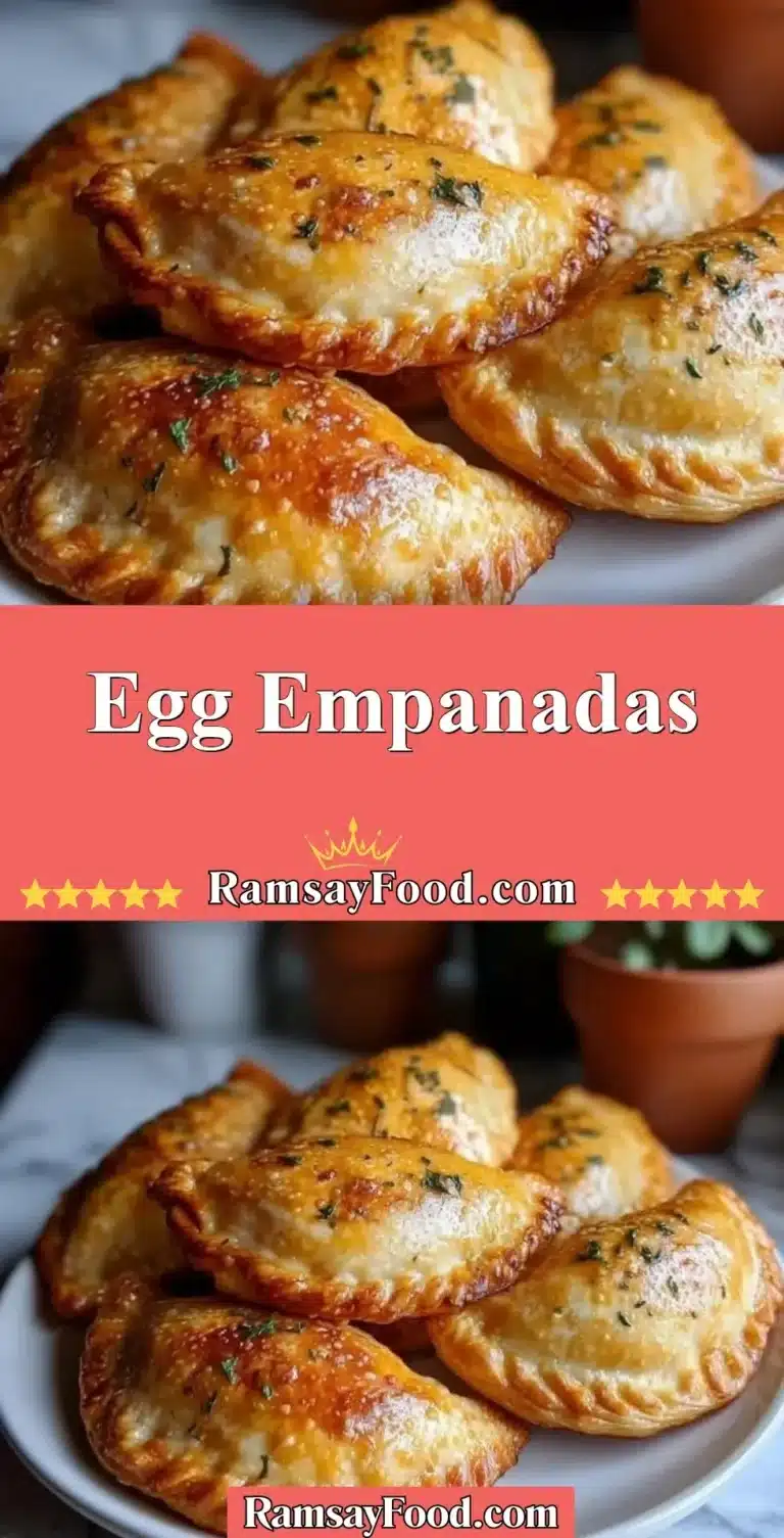 Golden-brown egg empanadas served on a wooden plate