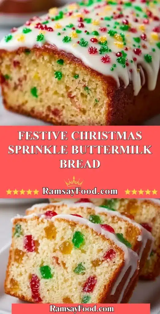 Festive Christmas Sprinkle Buttermilk Bread with colorful toppings