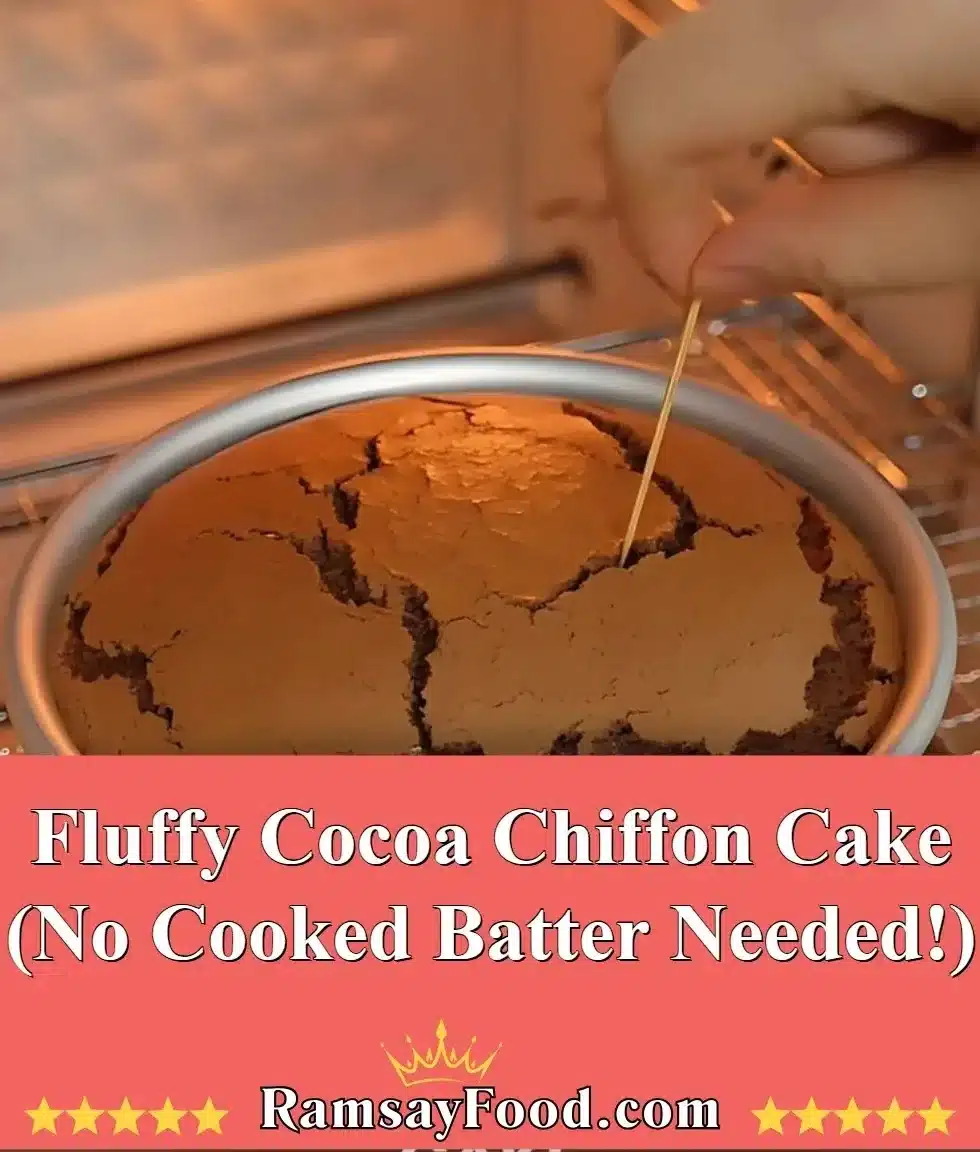 Fluffy Cocoa Chiffon Cake (No Cooked Batter Needed!) 2 Fluffy Cocoa Chiffon Cake decorated with chocolate ganache and whipped cream