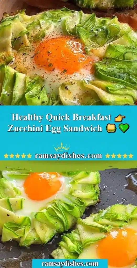 Healthy zucchini egg sandwich for a quick breakfast