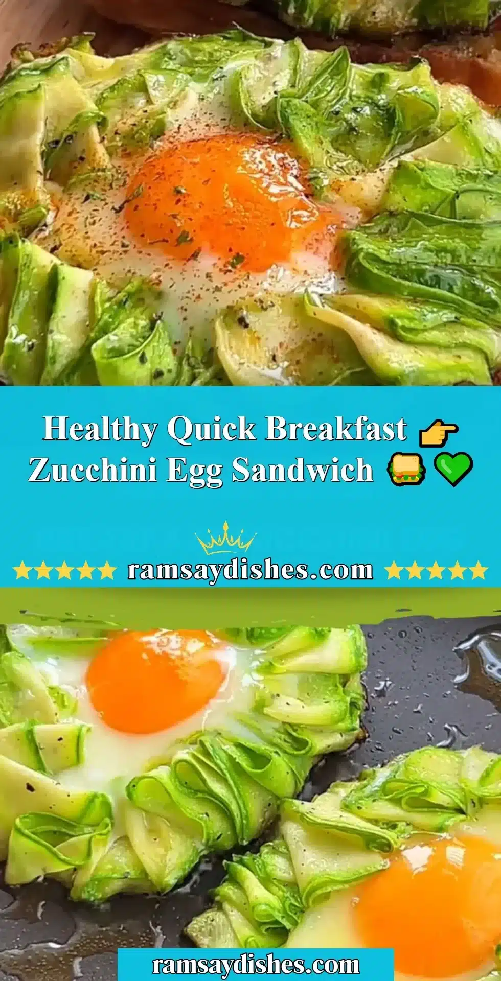 Healthy zucchini egg sandwich for a quick breakfast