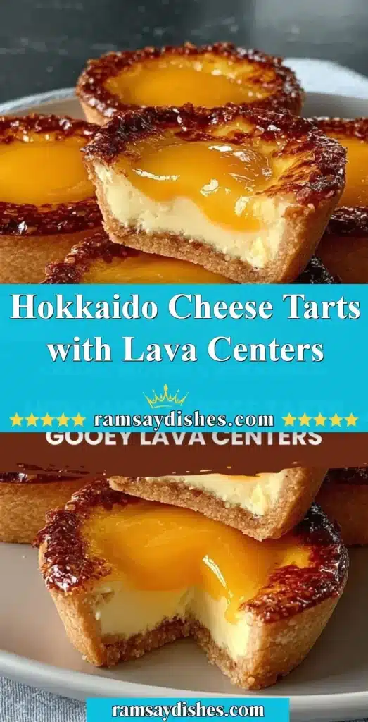 Delicious Hokkaido cheese tarts with lava centers, perfect for dessert lovers