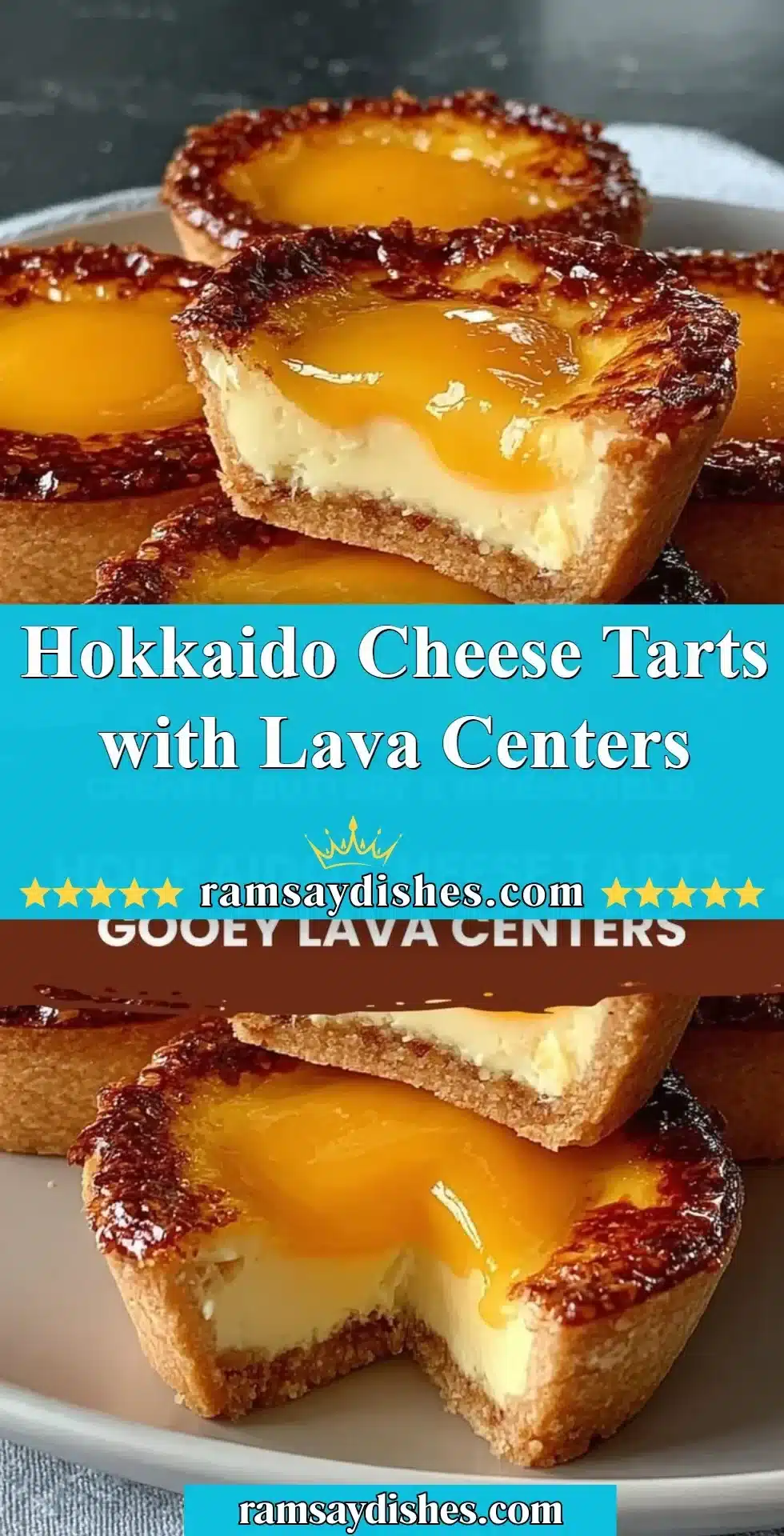 Delicious Hokkaido cheese tarts with lava centers, perfect for dessert lovers