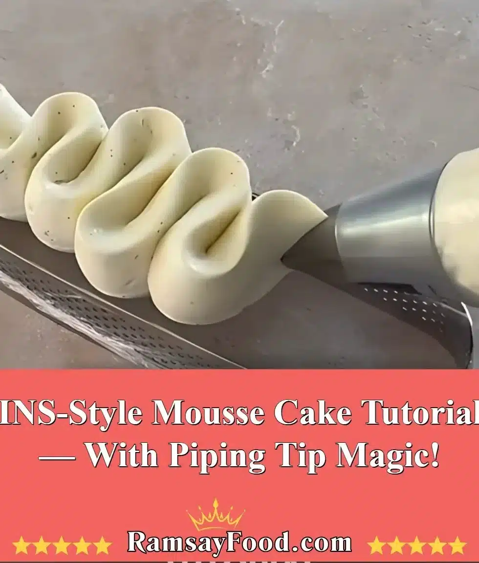 INS-Style Mousse Cake Tutorial — With Piping Tip Magic! 2 Delicious INS-style mousse cake with elaborate piping decoration.