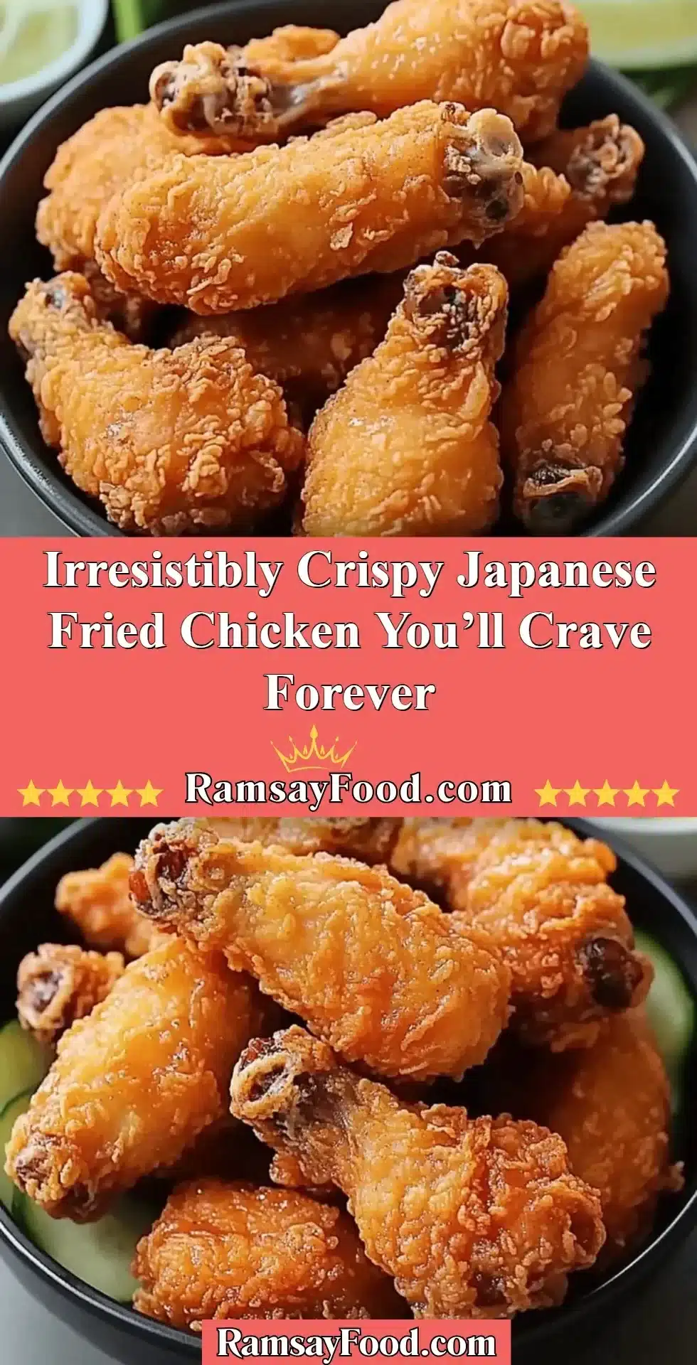 Irresistibly Crispy Japanese Fried Chicken You’ll Crave Forever 2 Plate of irresistibly crispy Japanese fried chicken garnished with green onions.