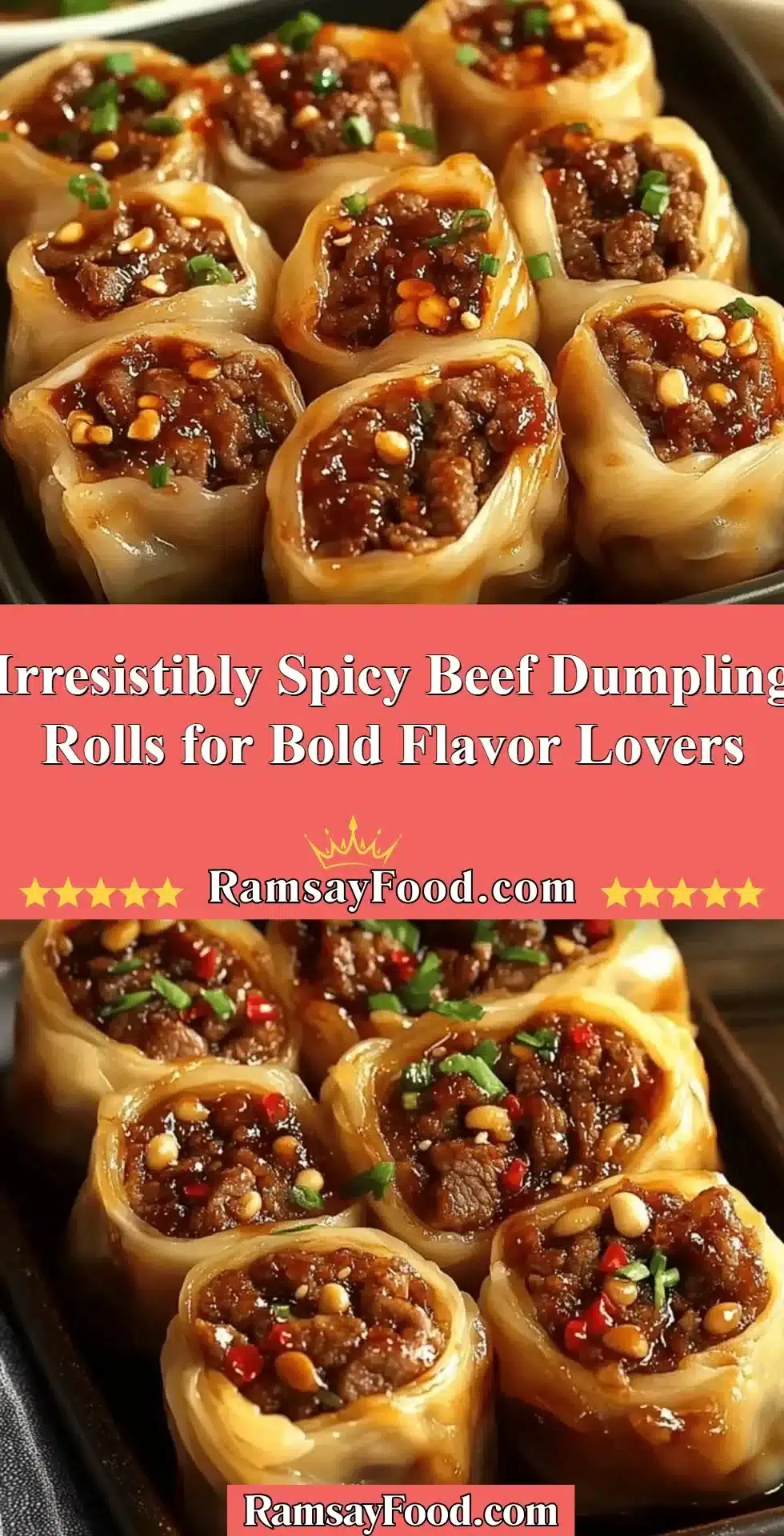 Irresistibly Spicy Beef Dumpling Rolls for Bold Flavor Lovers 2 Irresistibly spicy beef dumpling rolls ready to be enjoyed.