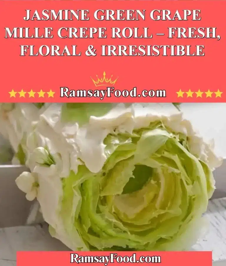 Jasmine Green Grape Mille Crepe Roll – Fresh, Floral & Irresistible 4 Jasmine Green Grape Mille Crepe Roll – A floral and fresh dessert treat