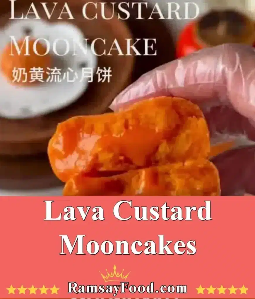 Delicious Lava Custard Mooncakes with gooey filling