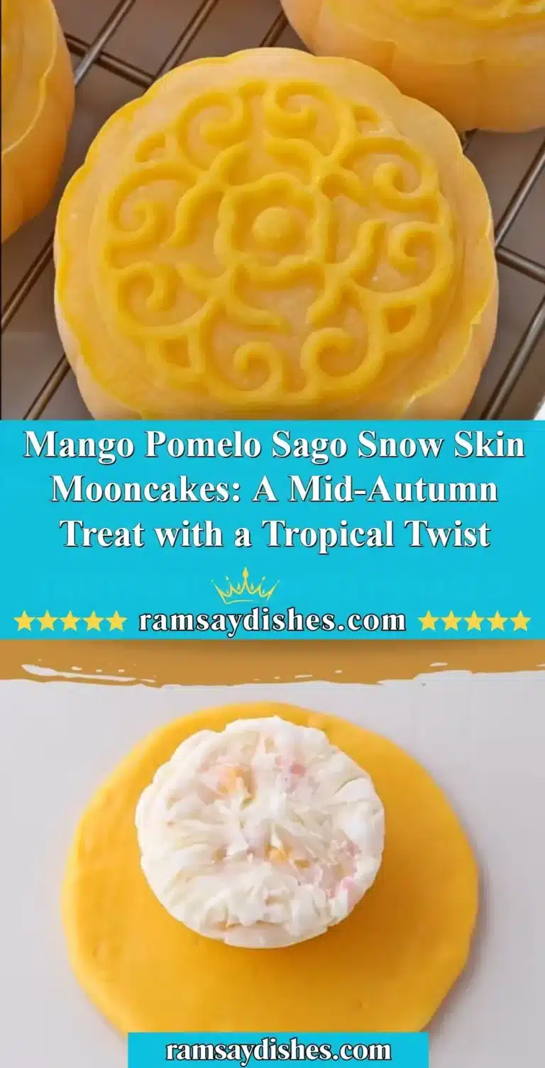 Mango Pomelo Sago Snow Skin Mooncakes: A Mid-Autumn Treat with a Tropical Twist 5 Mango Pomelo Sago Snow Skin Mooncakes with tropical fruits