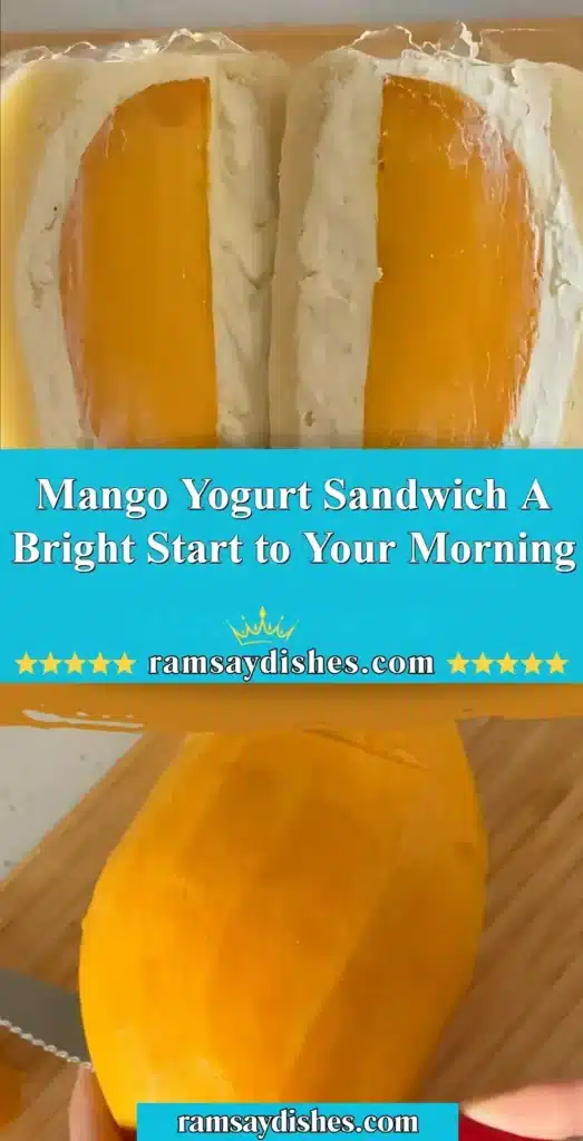 Mango Yogurt Sandwich with fresh mango slices and creamy yogurt filling