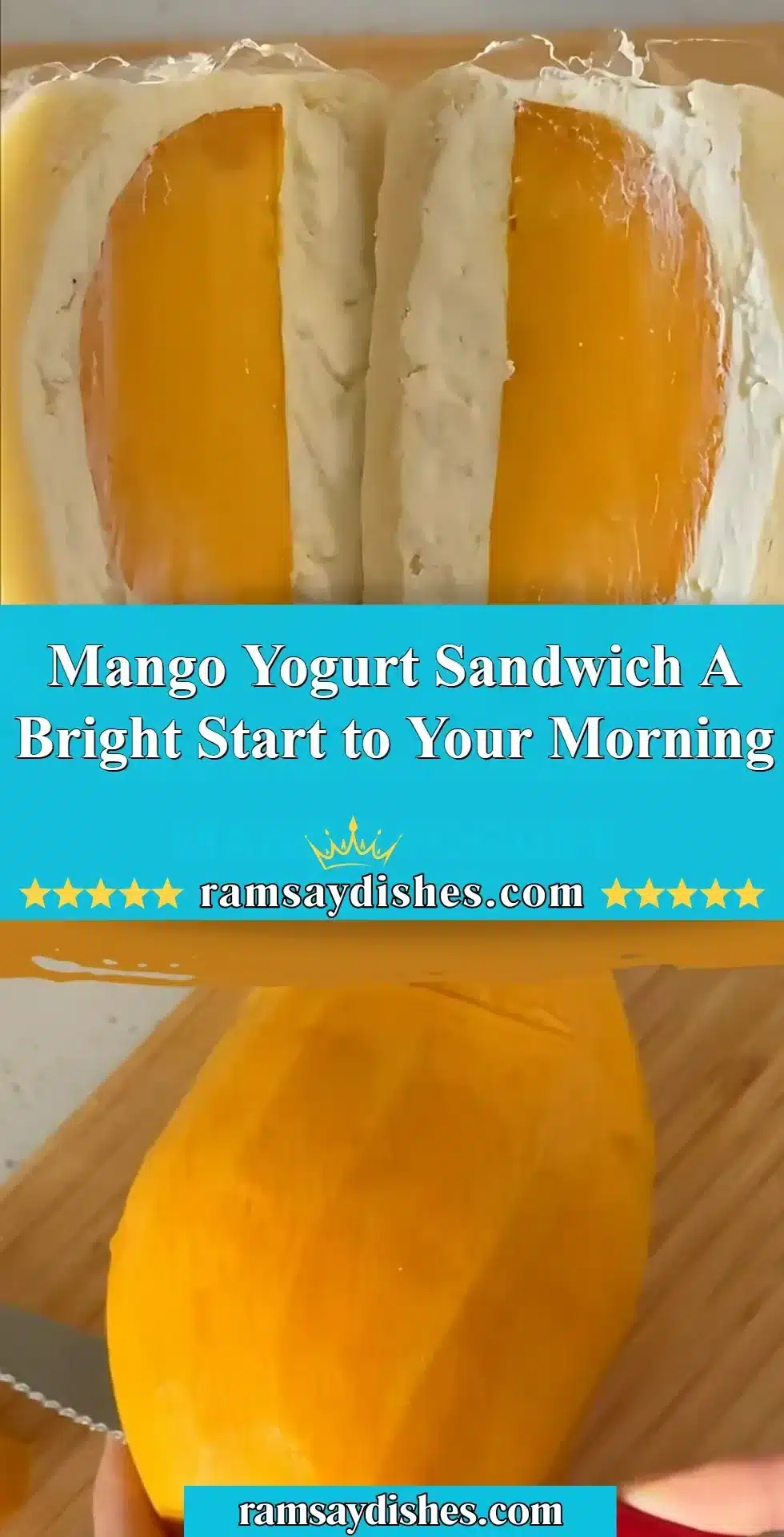 Mango Yogurt Sandwich with fresh mango slices and creamy yogurt filling