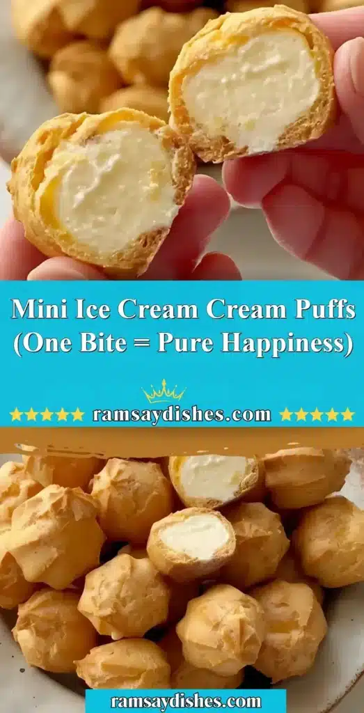 Mini Ice Cream Puffs dessert perfect for sweet celebrations