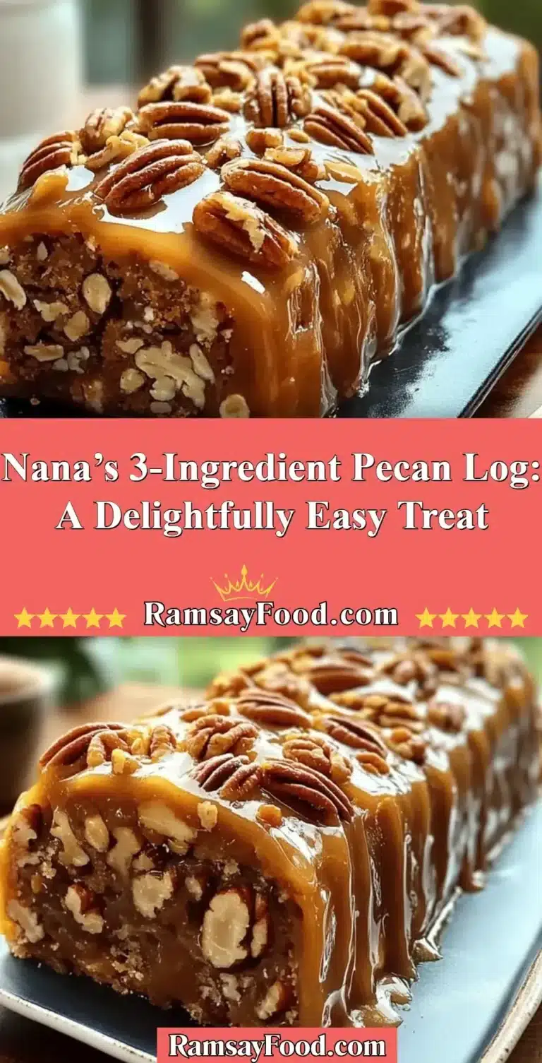 Nana’s 3-Ingredient Pecan Log: A Delightfully Easy Treat 4 A delicious homemade pecan log treat made with three simple ingredients.