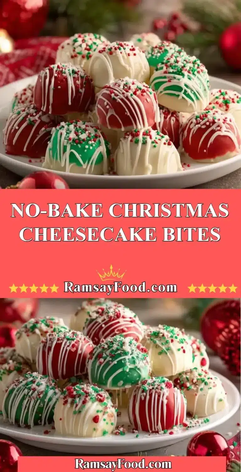 No-Bake Christmas Cheesecake Bites 4 Delicious no-bake Christmas cheesecake bites ready for the holiday season