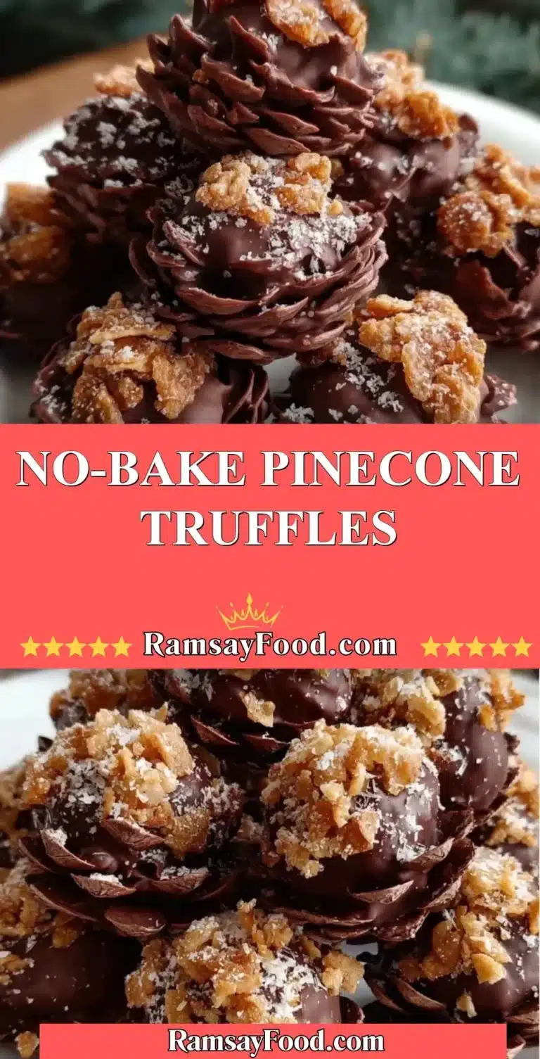 No-Bake Pinecone Truffles 4 No-Bake Pinecone Truffles arranged on a festive plate