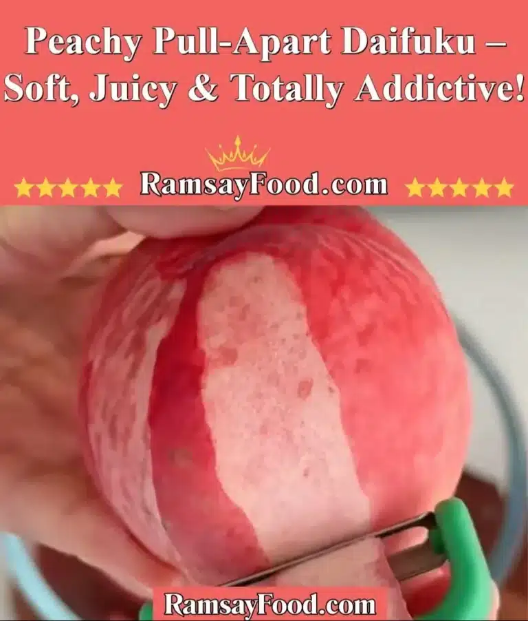 Delicious Peachy Pull-Apart Daifuku filled with juicy peach flavor