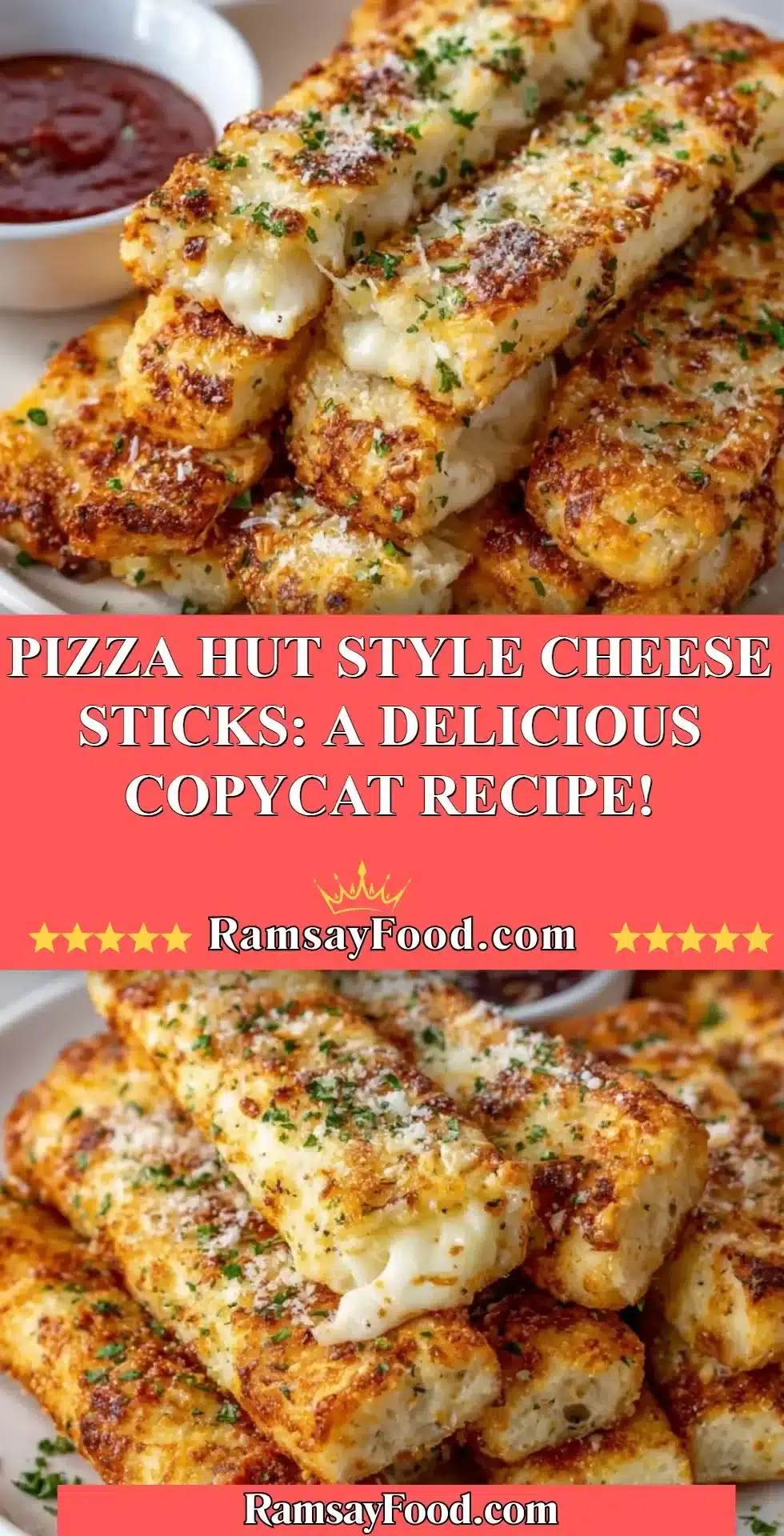 Pizza Hut Style Cheese Sticks: A Delicious Copycat Recipe! 2 Homemade Pizza Hut style cheese sticks recipe with gooey cheese and crispy crust