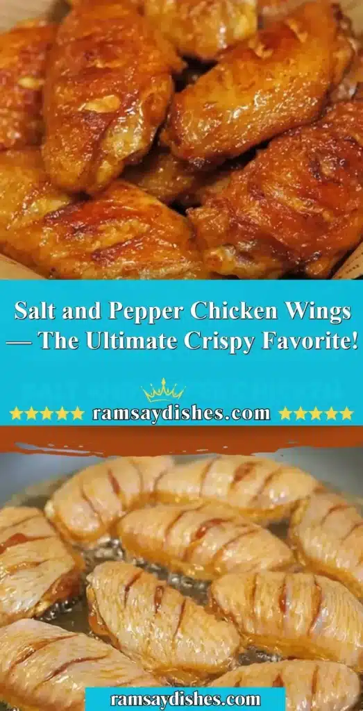 Crispy Salt and Pepper Chicken Wings served with dipping sauce.