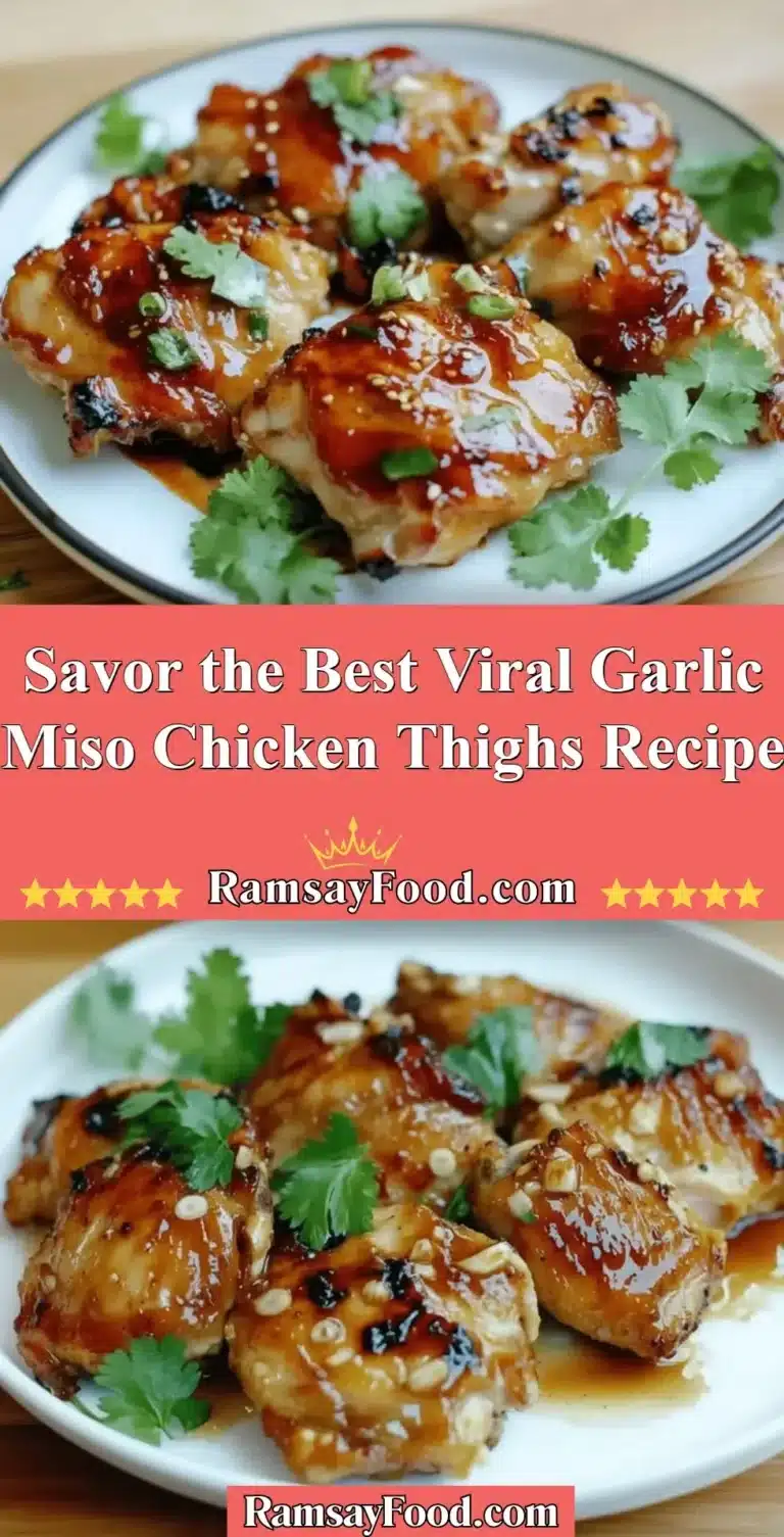 Delicious garlic miso chicken thighs served with fresh herbs