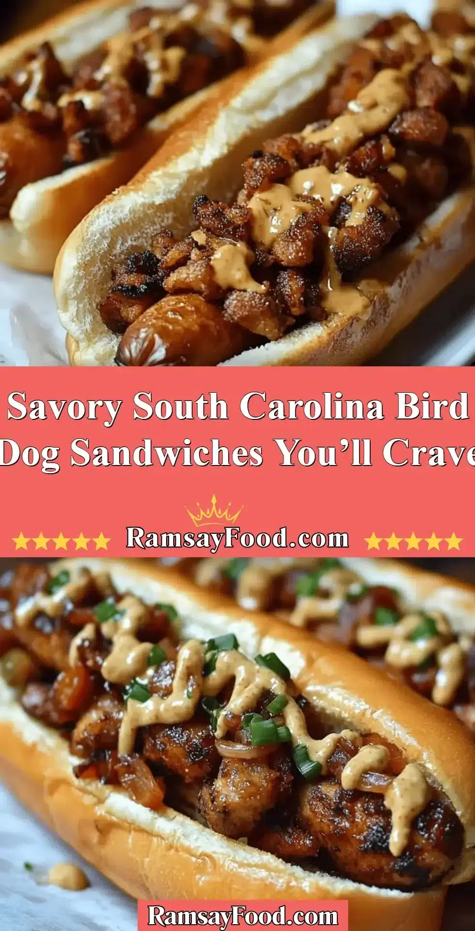 Savory South Carolina Bird Dog Sandwiches You’ll Crave 2 Savory South Carolina Bird Dog Sandwiches served with toppings.