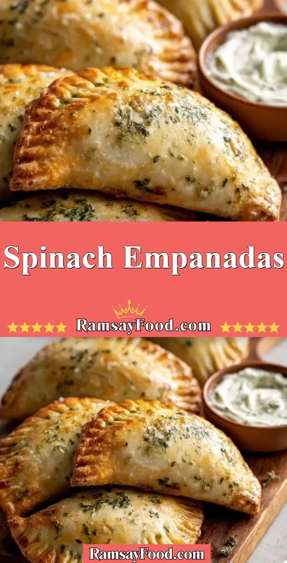 Homemade spinach empanadas served on a plate