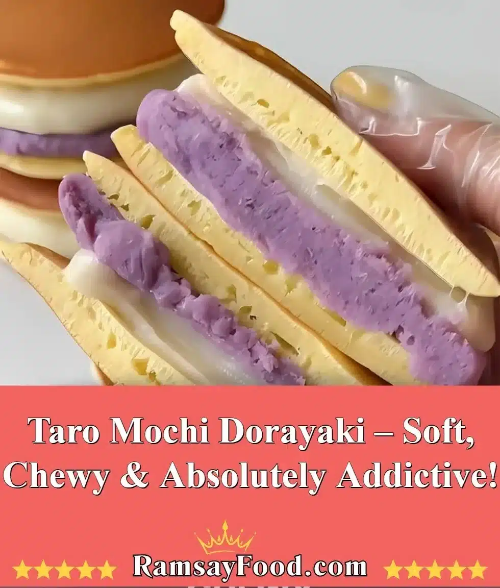 Delicious Taro Mochi Dorayaki showcasing soft and chewy texture