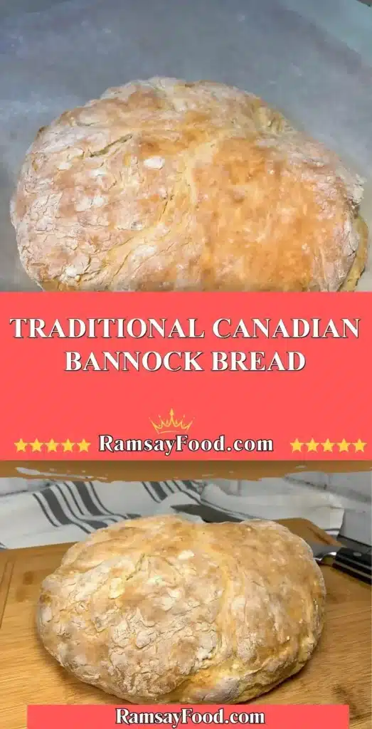 Freshly baked Traditional Canadian Bannock Bread served with butter.