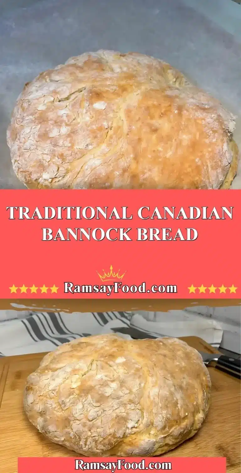 Freshly baked Traditional Canadian Bannock Bread served with butter.