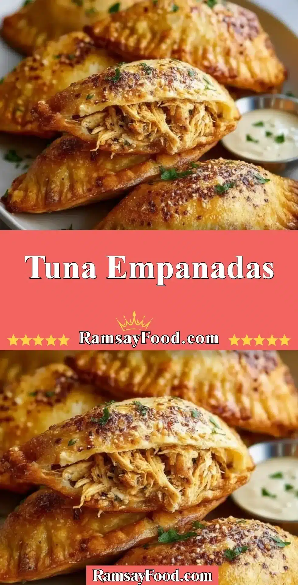 Tuna Empanadas 2 Tuna Empanadas fresh from the oven, golden brown and crispy