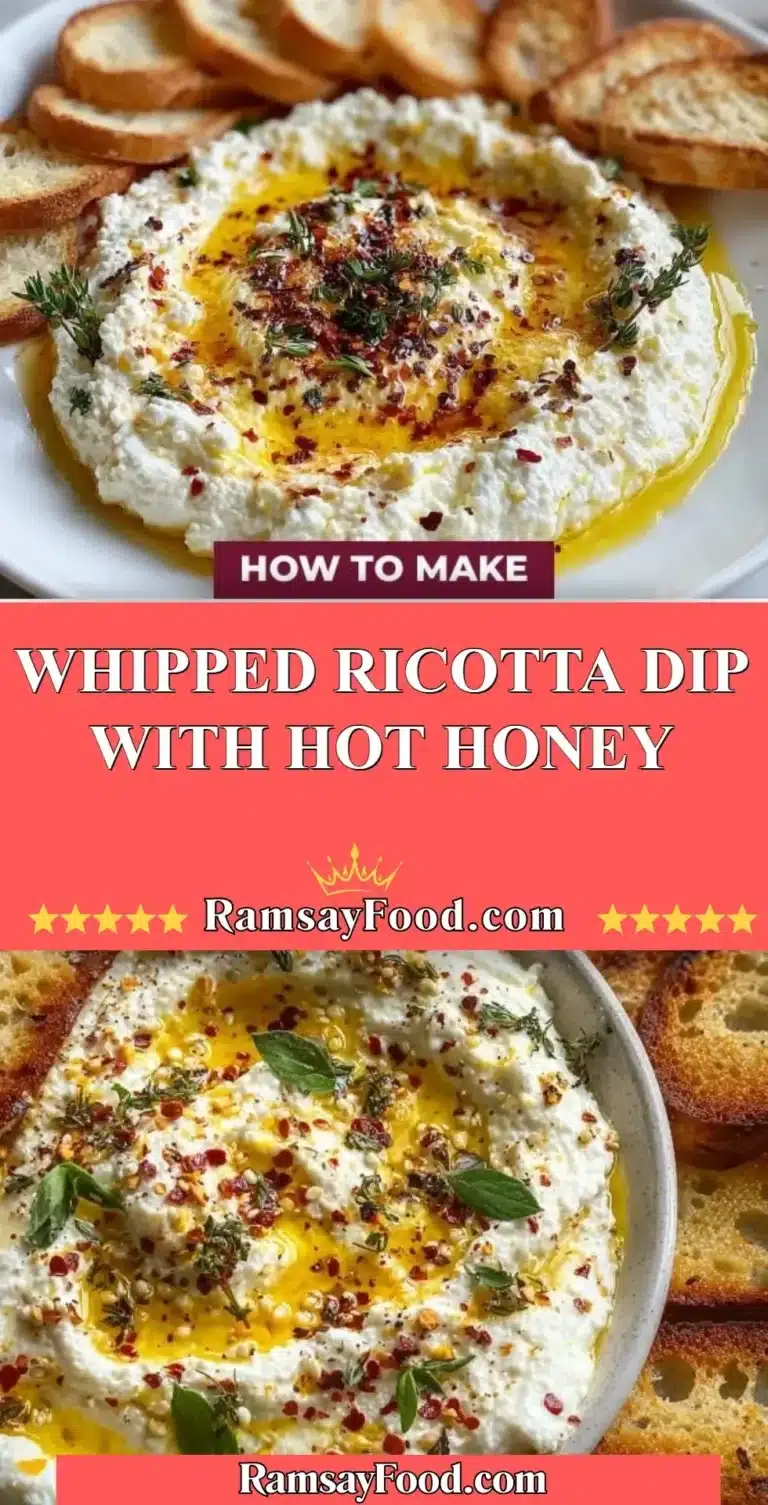 Whipped ricotta dip topped with hot honey, served with fresh bread.