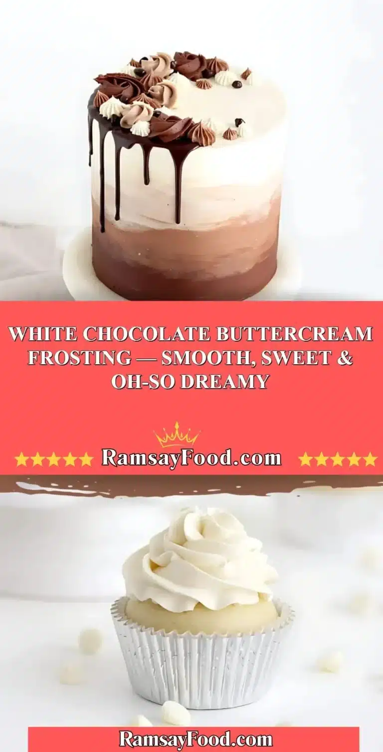White Chocolate Buttercream Frosting — Smooth, Sweet & Oh-So Dreamy 7 Creamy white chocolate buttercream frosting on a cake